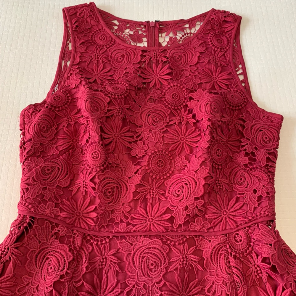 NWT White House Black Market raspberry lace dress